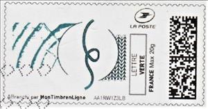 Stamp, Grey blue logo, France,  , Logos