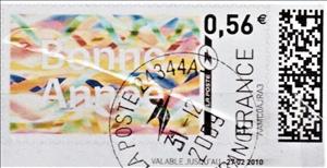 Stamp, Happy New Year. Bonne Annee, France,  , New Year