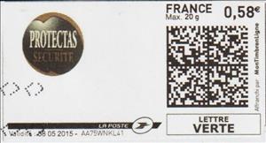 Stamp, Protectas Securite, France,  , Insurances, Logos
