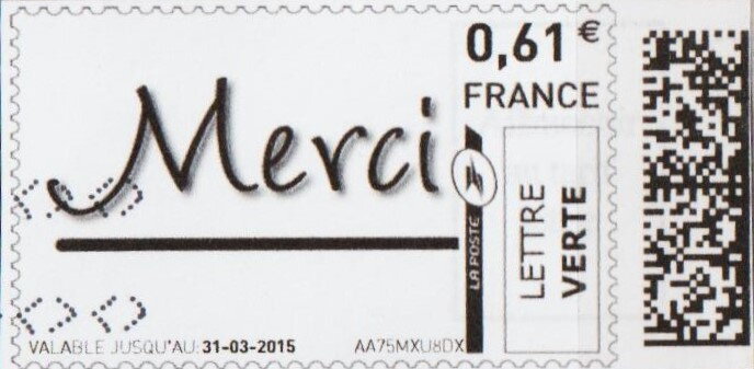 Thanks in Stylish Writing underlined. Merci