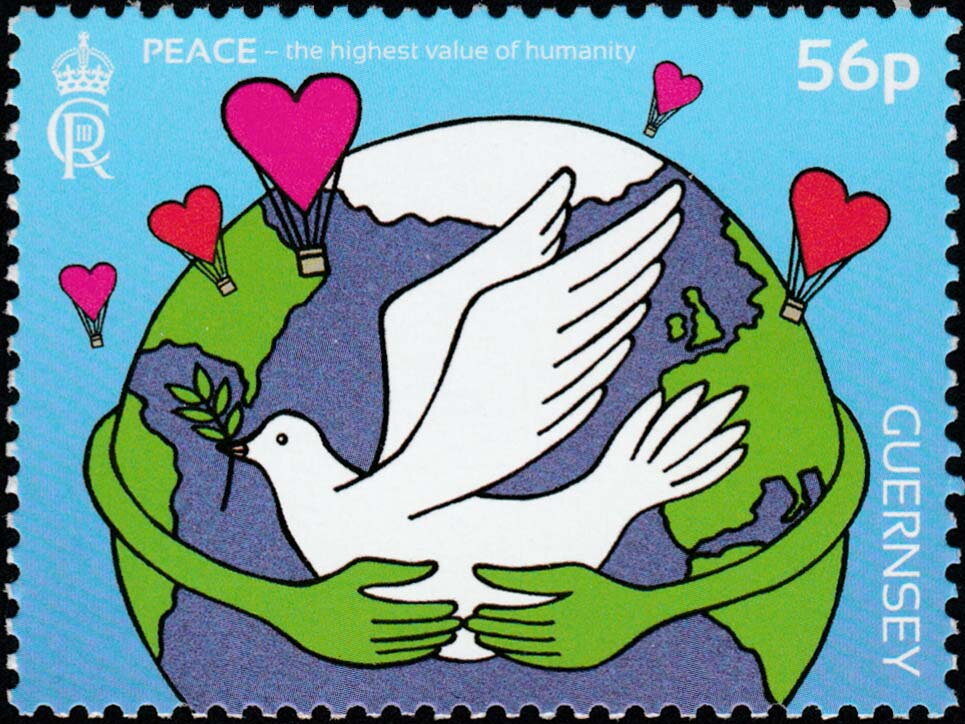 Peace Dove above Globe