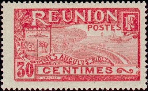 Stamp, Bay of Saint-Denis, French Colonies,  