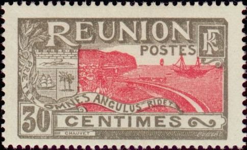 Stamp, Bay of Saint-Denis, French Colonies,  