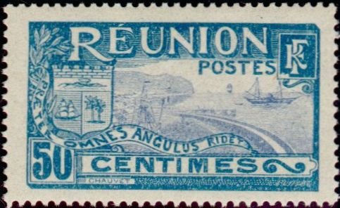 Stamp, Bay of Saint-Denis, French Colonies,  