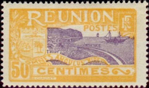 Stamp, Bay of Saint-Denis, French Colonies,  