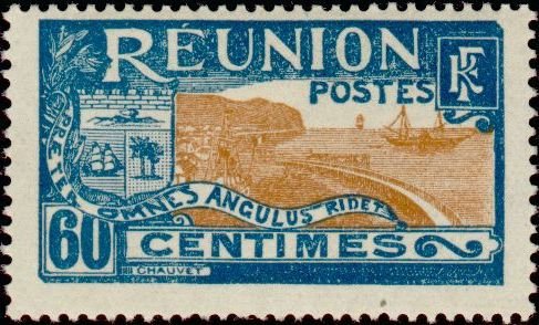 Stamp, Bay of Saint-Denis, French Colonies,  