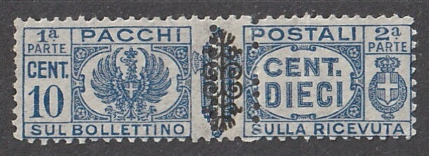 Se-tenant, Parcel Post - Postwar Government Overprint, Italy,  , Coats of Arms
