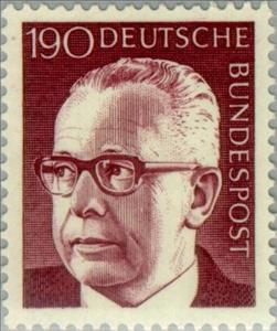 Stamp, Dr. h.c. Gustav Heinemann (1899-1976), 3rd Federal President, Germany, Federal Republic,  , Heads of State, Famous People