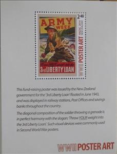 Souvenir Sheet, Army Week, New Zealand,  , Army, Promotional Posters, Second World War