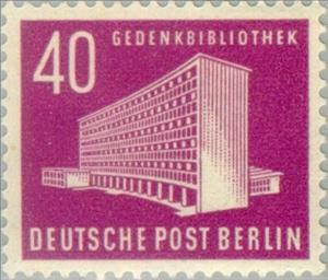 Stamp, America Memorial Library at the Hallesches Tor, Berlin,  , Libraries, Buildings