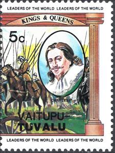 Stamp, Charles I and the Battle of Naseby, Tuvalu, Vaitupu,  , Battle, Famous People, Horses, Kings, Royalty