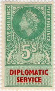Diplomatic Service Queen Elizabeth II 5/-