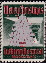 Stamp, Merry Christmas Lutheran Hospital Brooklyn N Y, United States of America,  , Charity, Christmas, Hospitals, Trees