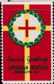 Stamp, Seasons Greetings Lutheran Hospital Brooklyn NY, United States of America,  , Charity, Christmas, Crosses, Hospitals