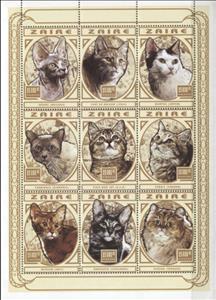 Mini Sheet, Cats, Zaire,  , Animals (Fauna), Cats, Mammals