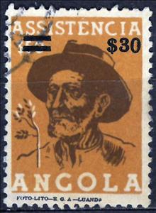 Stamp, Settler overprints, Angola,  , Colonisation, Famous People, Headgear, Men
