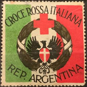 Stamp, Croce Rossa Italiana - Rep. Argentina, Argentina,  , Birds, Birds of Prey, Coats of Arms, Eagles, Heraldic Animals, Red Cross and Red Crescent