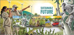 Souvenir Sheet, Sustainable Future, Australia,  , Cars, Energy Conservation, Environment Protection, Koalas