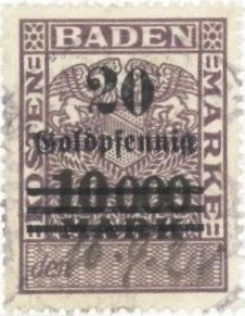 Stamp, Coat of arms, horizontal se-tenant, surcharged, Baden,  , Coats of Arms