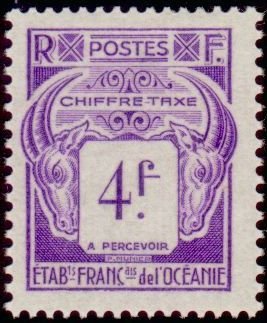 Stamp, Sales tax collectable, French Colonies,  