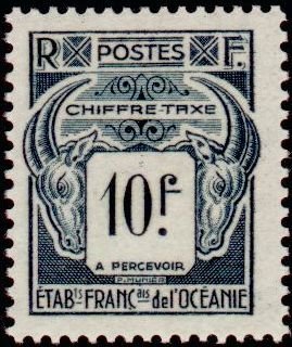 Stamp, Sales tax collectable, French Colonies,  