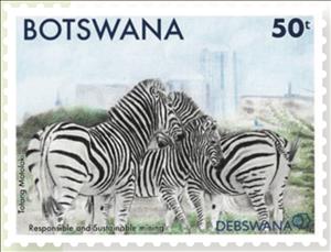 Stamp, Responsible and Sustainable Mining, Botswana,  , Mining, Zebras