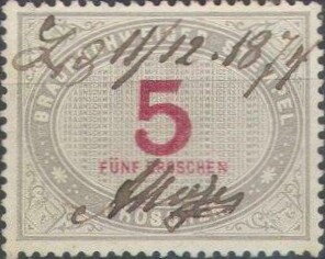 Stamp, Value In Oval, Brunswick,  , Numbers