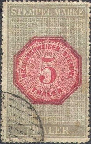 Stamp, Value In Oval, Brunswick,  , Numbers