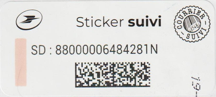Tracking label "Sticker Suivi" with Courrier Suivi logo