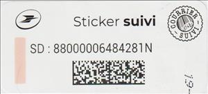 Stamp, Tracking label "Sticker Suivi" with Courrier Suivi logo, France,  