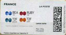 Stamp, BEA Ruby T2F redesign without laposte logo, France,  , Accountants, Logos