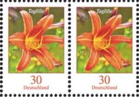 Se-tenant, Tiger Daylily (Hemerocallis fulva), Germany, Federal Republic,  , Flowers, Plants (Flora)