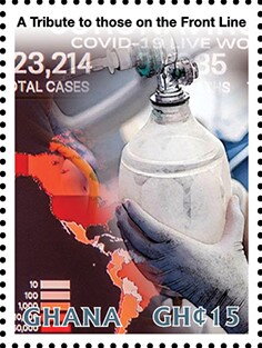 Stamp, A Tribute to those on the Front Line, Ghana,  , Diseases, Healthcare