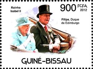 Stamp, 60th Anniversary of the Coronation of Elizabeth II, Guinea-Bissau,  , Anniversaries and Jubilees, Famous People, Heads of State, Princes, Queens, Royalty