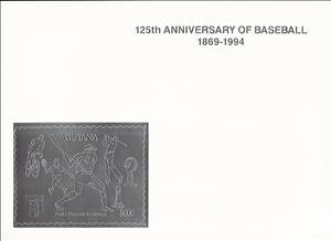 Souvenir Sheet, 125th Anniversary of Baseball, Guyana,  , Baseball