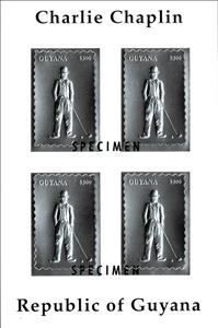 Mini Sheet, Charlie Chaplin, Guyana,  , Actors, Famous People