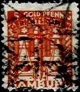 Stamp, Scales in front of Coat of Arms, Hamburg,  , Coats of Arms, Scales (balance)