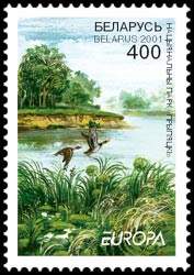 Stamp Europa 2001 National park "Pripyatsky"