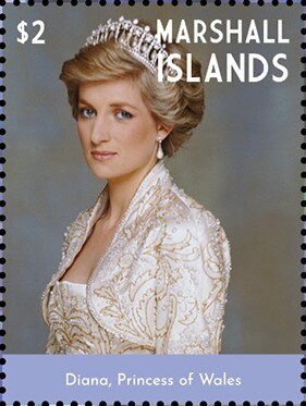 Stamp, Diana, Princess of Wales, Marshall Islands,  , Anniversaries and Jubilees, Famous People, Princesses, Royalty
