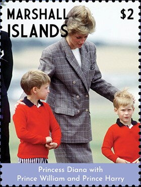 Princess Diana with Prince William and Prince Harry