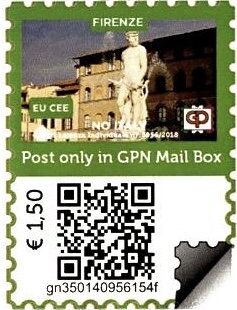 Stamp, Neptune sculpture Piazza della Signoria, Personalized and Private Mail Stamps,  , Sculptures, Townscapes / City Views