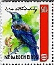 Stamp, New Zealand Garden Birds - Tui, Personalized and Private Mail Stamps,  , Birds
