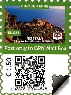 Stamp, View of Cinque Terre 10, Personalized and Private Mail Stamps,  , Landscapes, Townscapes / City Views