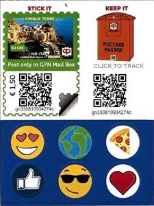 Full Pane, View of Cinque terre 5, Personalized and Private Mail Stamps,  , Landscapes, Townscapes / City Views