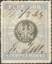 Stamp, Revenue stamp, Eagle in circle, Prussia,  , Coats of Arms, Eagles, Heraldic Animals