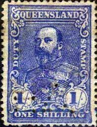 Stamp, King Edward VII, 1/-, Queensland,  , Kings