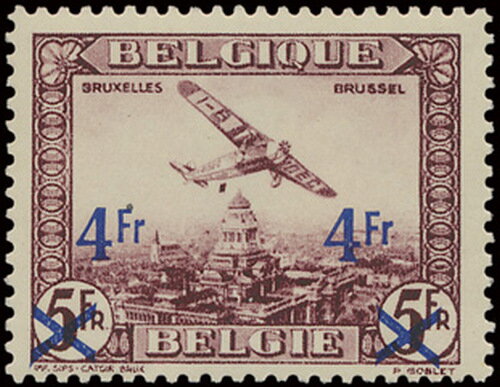 Aircraft over Brussels Fokker F. VIIa/m - Surcharged