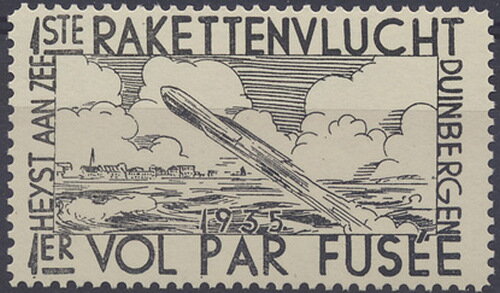 Stamp, Launching of the Rocket, Belgium,  , Postal Traffic, Rockets, Sea