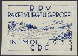 Stamp, Launching of the Rocket Plane in Mol, Belgium,  , Postal Traffic, Rockets, Townscapes / City Views