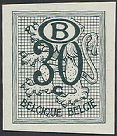 Service Stamp: Numeral on Heraldic Lion + B in oval